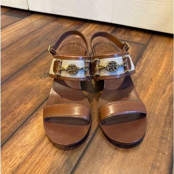 Tory Burch Shoes - TORY BURCH Lowell Linen & Leather Sandals Size 10